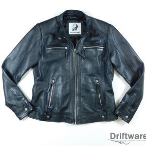 KYZER KRAFT Womens Large BLACK LEATHER MOTORCYCLE JACKET